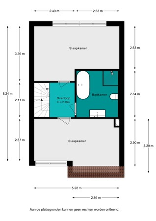 Plattegrond - Slingeland 20, 4761 MX Zevenbergen - Slingeland 20 - 1e verdieping - 2D.jpg
